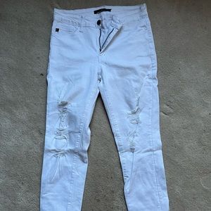 white ripped jeans- size 6 and only worn once!